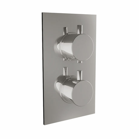 Scudo Twin Round Handle Concealed Shower Valve - Chrome - CONCEALED002