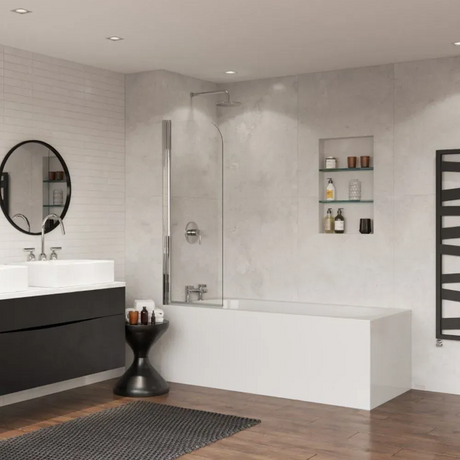 Coram Compact Curved Bath Screen 550mm - Chrome - SFR55CUC