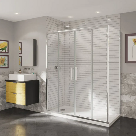 Coram Optima 6 Extension Profile Pack For Double Sliding Door 20mm - Chrome - O6ESD20C
