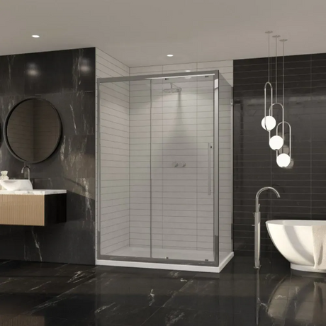 Coram Premier 8 Side Panel Chrome 700mm - Clear Glass - P8SP70CUC