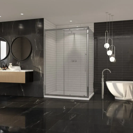 Coram Premier 8 Side Panel Clear Glass 1000mm - Chrome - P8SP10CUC