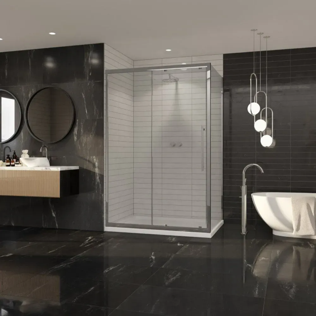 Coram Premier 8 Side Panel Clear Glass 1000mm - Chrome - P8SP10CUC