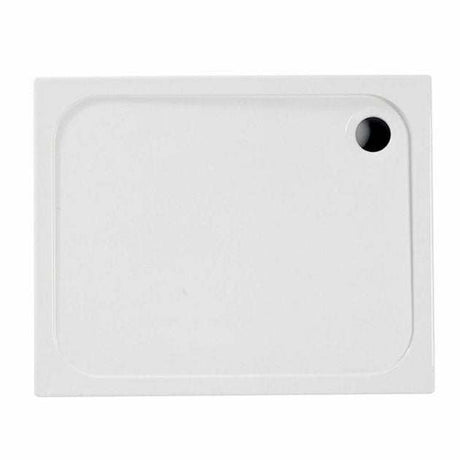 Coram Resin 1700mm x 800mm white flat top rectangular shower tray with anti-bacterial glossy surface and low-profile design