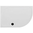 Coram Resin Offset right handed white quadrant shower tray 1000mm x 800mm with low profile acrylic-capped resin design
