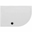White Coram Resin 1200mm x 800mm right handed offset quadrant shower tray with durable reinforced stone resin construction