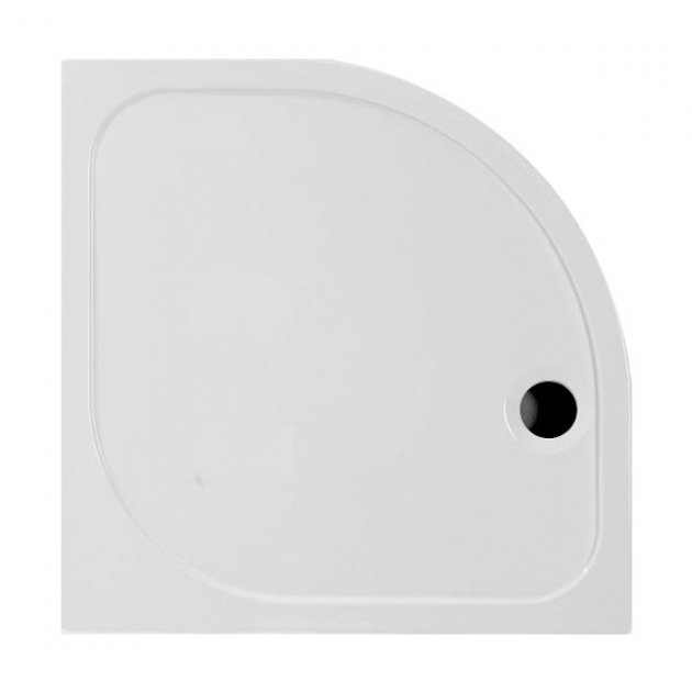 Coram Resin 800mm x 800mm white quadrant flat top shower tray with low-profile anti-bacterial surface