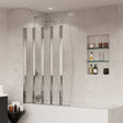 Coram 4mm Glass four folding bath screen with aluminium frame and clear glass in modern bathroom setting