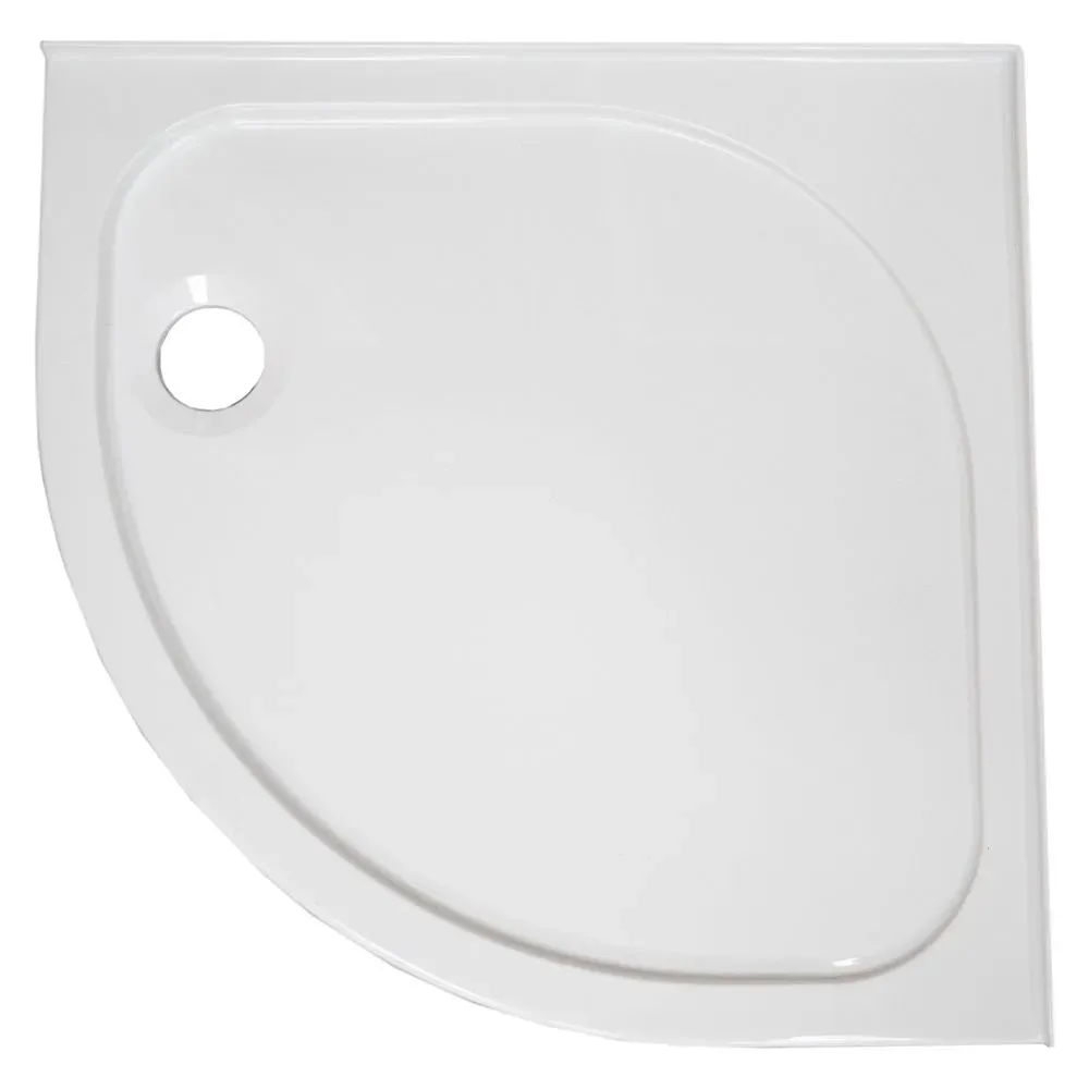 Coram Stone Resin Quadrant 2 Upstand Shower Tray 800mm x 800mm -  White - YAQ802WHI