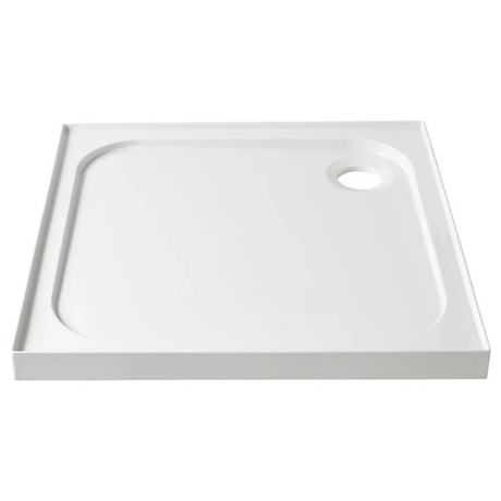 Coram Stone Resin Shower Tray 800mm x 800mm - 4 Upstand - White - YA804WHI