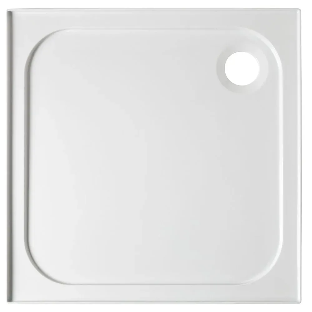 Coram Stone Resin Shower Tray 760mm x 760mm - White - YA764WHI
