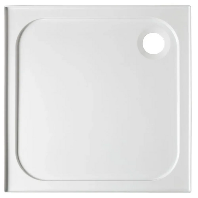 Coram Stone Resin Shower Tray 760mm x 760mm - White - YA764WHI