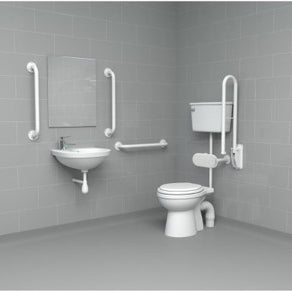 Bathex Doc M Mild Steel Corner WC Close Couple 3 Rail Pack - White - 83000