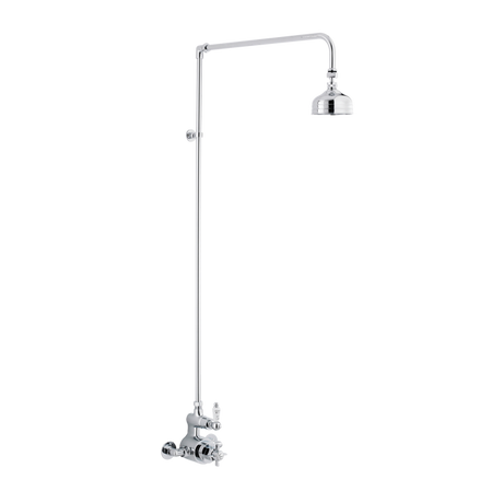 Nuie Edwardian Chrome Traditional Twin Thermostatic Shower Valve & Rigid Riser - CP148