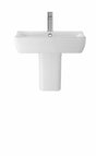 Hudson Reed Arlo white 550mm wide square basin with semi pedestal and single tap hole