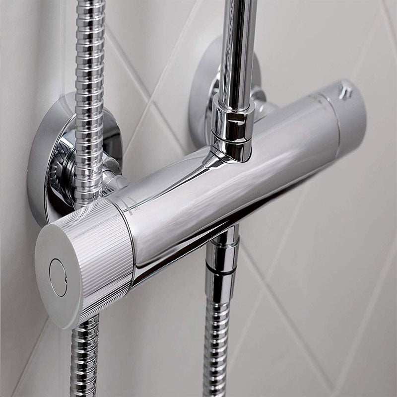 Bristan Carre FastFit Bar Mixer Shower with Fixed Head Shower Kit - Chrome - CR SHXDIVFF C