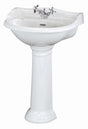 White Hudson Reed Chancery curved basin with full pedestal and single tap hole, 500mm wide