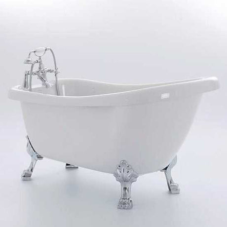 Royce Morgan Crystal 1680 luxury white freestanding clawfoot bathtub with chrome fixtures