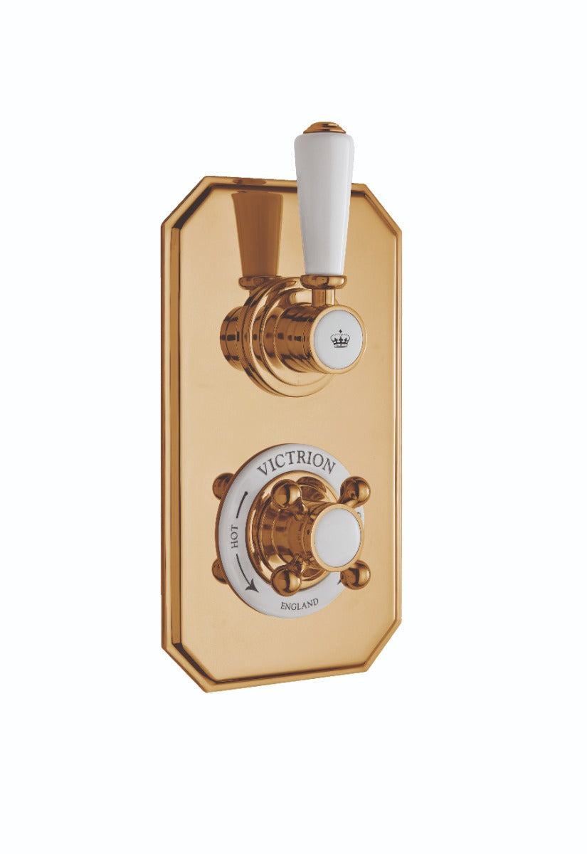 Launde Abbey Victrion Single Outlet Twin Thermostatic Concealed Shower Valve - Copper
