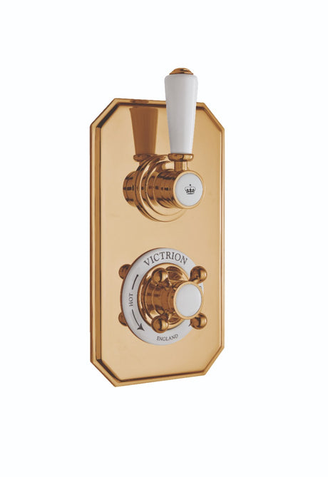 Launde Abbey Victrion Single Outlet Twin Thermostatic Concealed Shower Valve - Copper