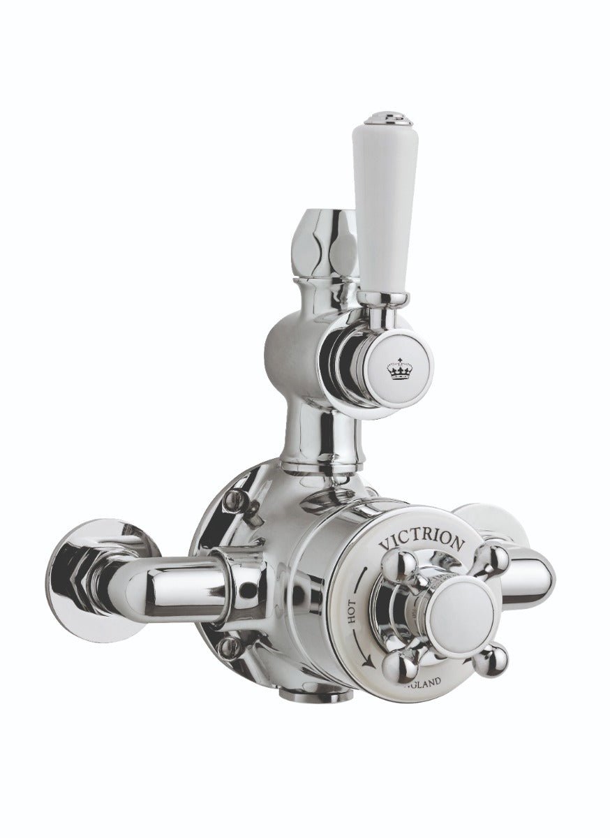 Launde Abbey Victrion Single Outlet Twin Thermostatic Exposed Valve - Chrome - TAP 'N' SHOWER