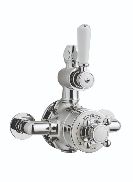 Launde Abbey Victrion Single Outlet Twin Thermostatic Exposed Valve - Chrome - TAP 'N' SHOWER