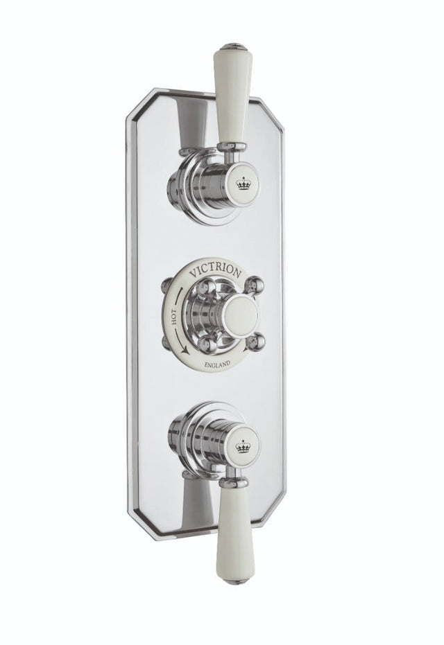 Launde Abbey Victrion Two Outlet Triple Thermostatic Concealed Valve - Chrome - TAP 'N' SHOWER