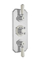 Launde Abbey Victrion Two Outlet Triple Thermostatic Concealed Valve - Brushed Chrome - TAP 'N' SHOWER