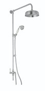 Launde Abbey Victrion Superbe Fixed Rigid Riser Kit with 8" Shower Head and Handset - Brushed Chrome - TAP 'N' SHOWER