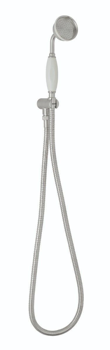 Launde Abbey Victrion Wall Mounted Handset Shower Set - Brushed Chrome - TAP 'N' SHOWER