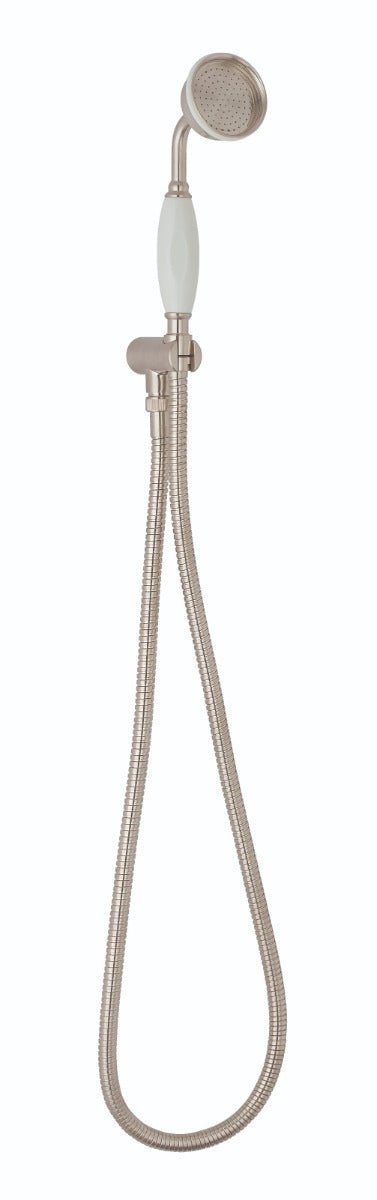 Launde Abbey Victrion Wall Mounted Handset Shower Set - Brushed Nickel - TAP 'N' SHOWER