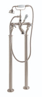 Launde Abbey Victrion Deck Mounted Crosshead Bath Shower Mixer - Brushed Nickel