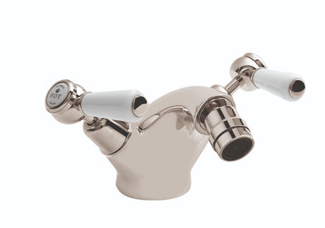 Launde Abbey Victrion Deck Mounted Lever Mono Bidet Mixer Tap - Nickel