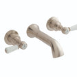 Launde Abbey Victrion 3 Tap Hole Wall Mount Lever Basin Filler Tap - Brushed Nickel - TAP 'N' SHOWER