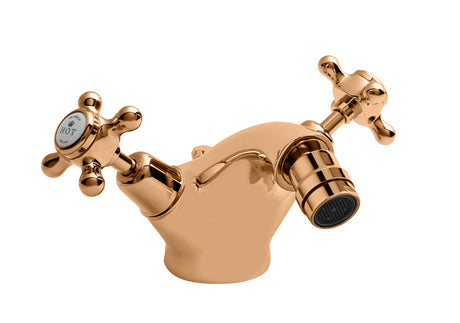 Launde Abbey Victrion Deck Mounted Crosshead Mono Bidet Mixer Tap - Copper