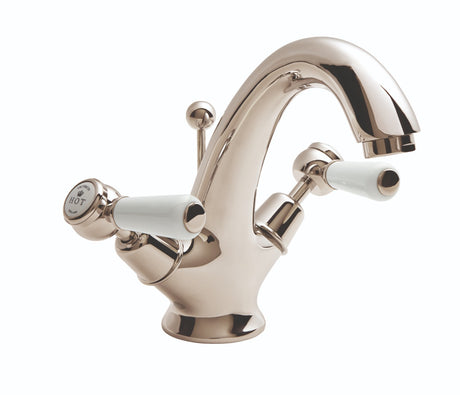 Launde Abbey Victrion Deck Mounted Lever Mono Basin Mixer Tap - Nickel