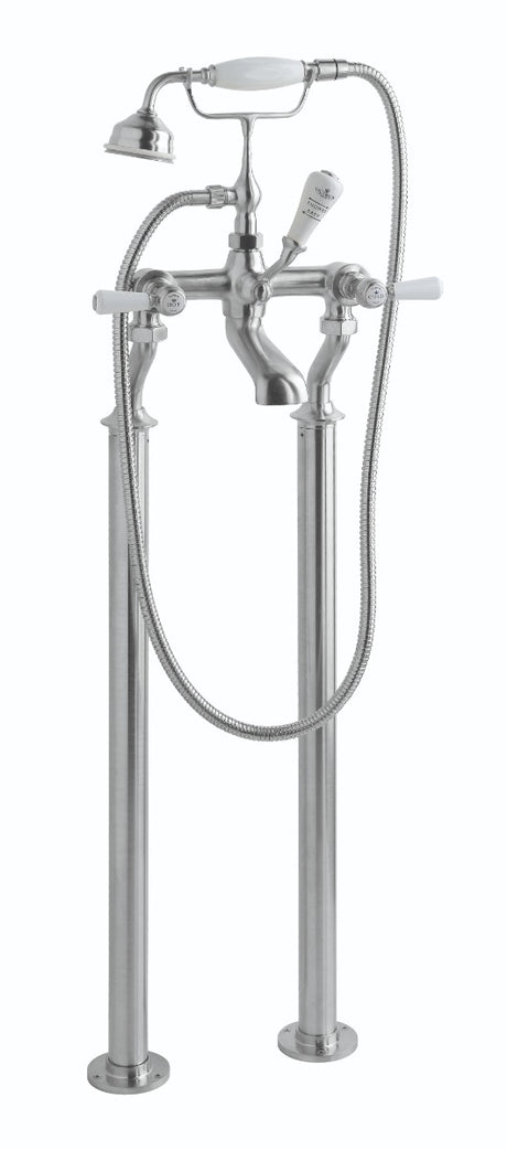 Launde Abbey Victrion Deck Mounted Lever Bath Shower Mixer - Brushed Chrome