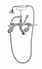Launde Abbey Victrion Wall Mounted Lever Bath Shower Mixer - Brushed Chrome - TAP 'N' SHOWER