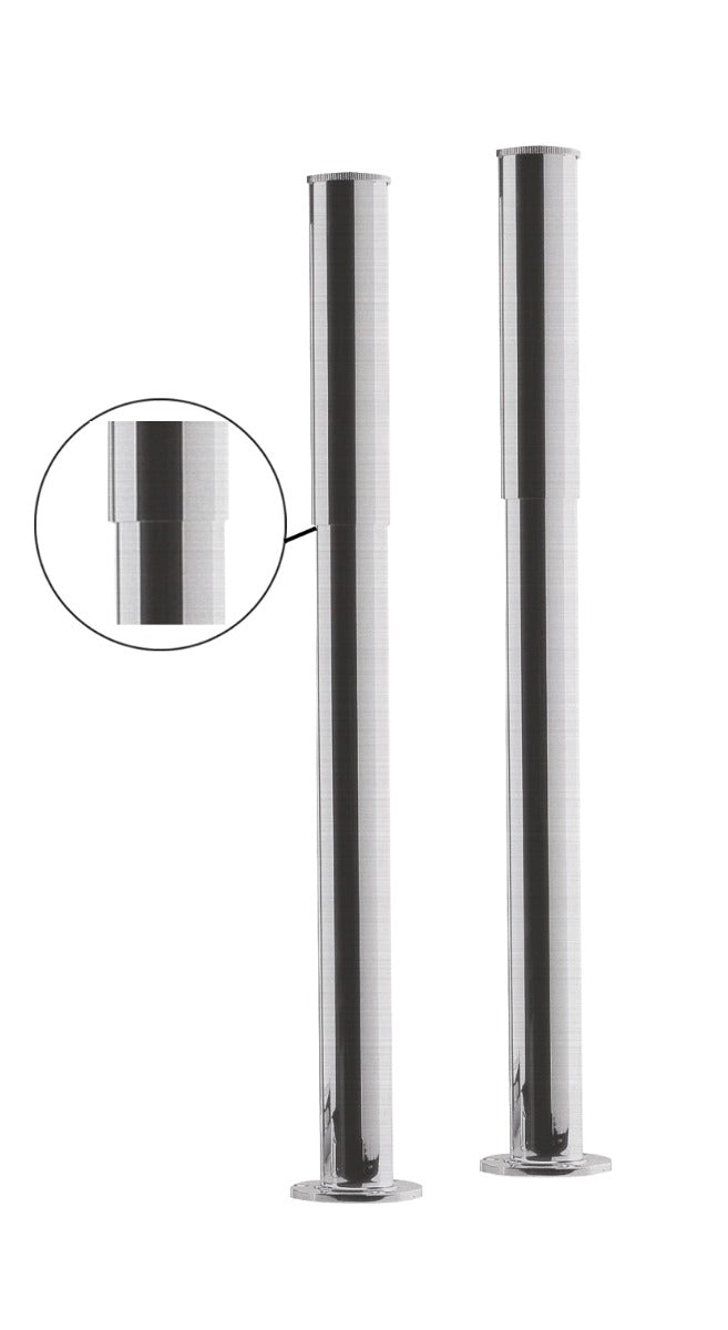 Launde Abbey Bath Legs with Adjustable Shrouds - Brushed Chrome