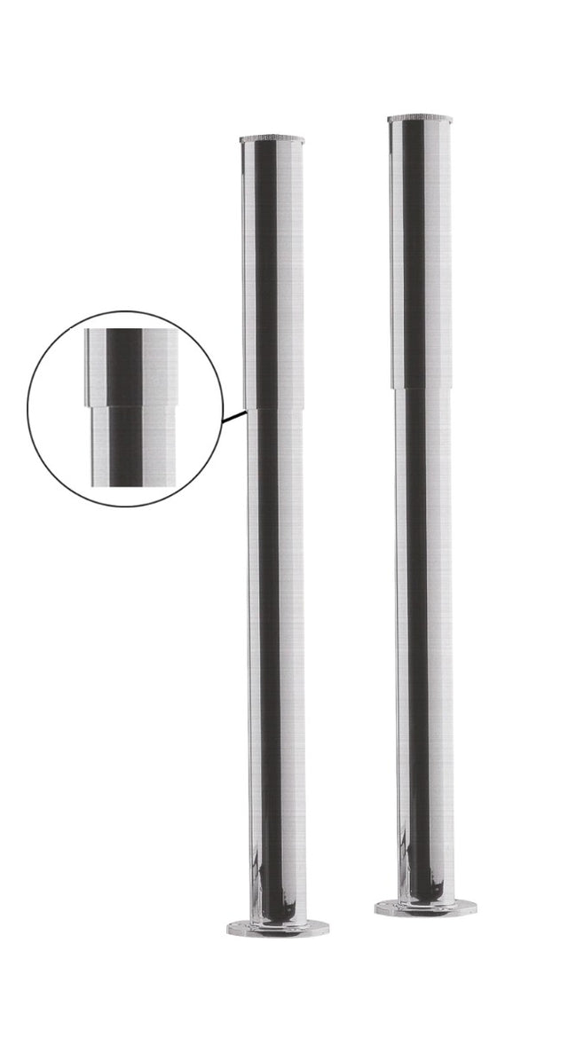 Launde Abbey Bath Legs with Adjustable Shrouds - Brushed Chrome