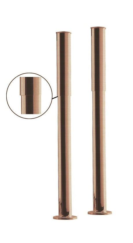 Launde Abbey Bath Legs with Adjustable Shrouds - Brushed Copper - TAP 'N' SHOWER