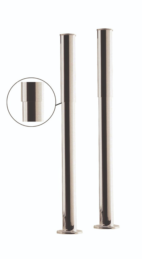 Launde Abbey Standpipes Traditional Bath Legs with Adjustable Shrouds - Nickel 