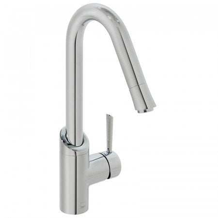 Vado Kori Mono Sink Mixer single lever deck-mounted chrome kitchen tap with swivel spout