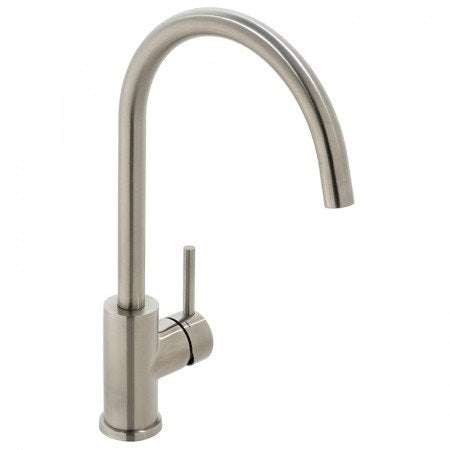 Vado Bahr Mono Sink Mixer chrome deck-mounted kitchen tap with curved spout and single lever