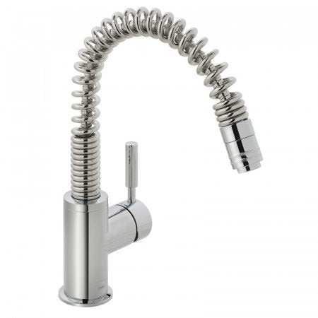 Vado Eli Mono Sink Mixer single lever deck mounted chrome kitchen tap with swivel and pull-out spout