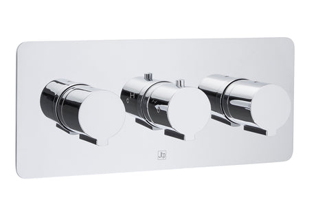 JTP Curve Thermostatic Concealed 2 Outlet Shower Valve Horizontal - Chrome - 72693
