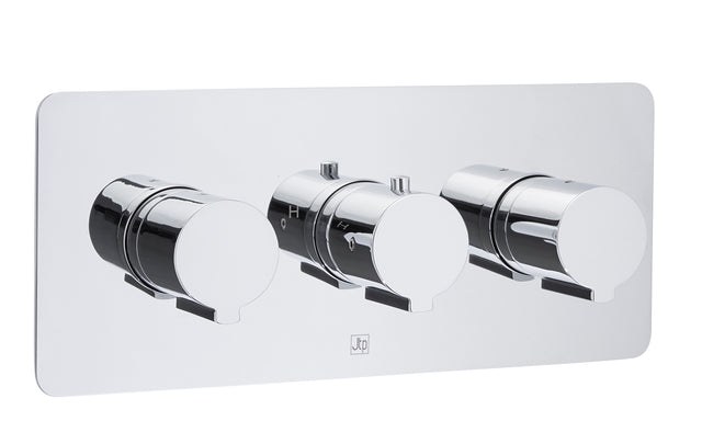 JTP Curve Thermostatic Concealed 2 Outlet Shower Valve Horizontal - Chrome - 72693