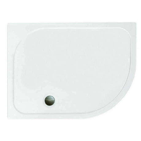 Merlyn MStone Stone Resin Offset Quadrant Shower Tray with Waste 1200mm x 800mm Right Handed - White -  D128QR