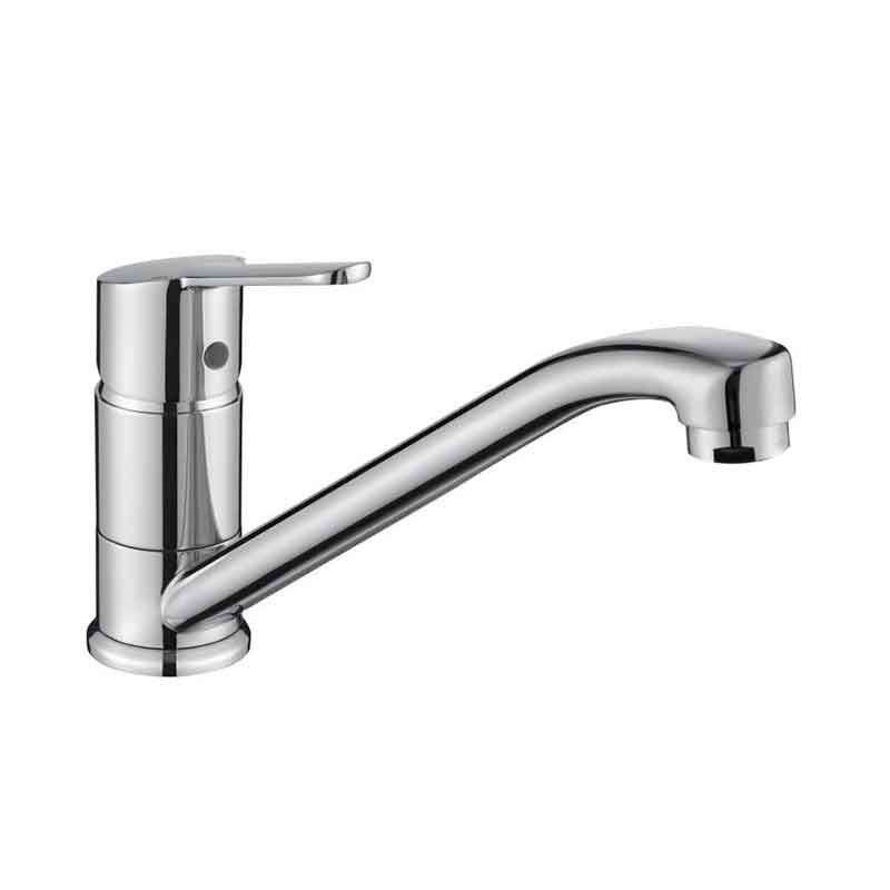 Reginox Kitchen Tap Dania in chrome with single handle and long swivel spout