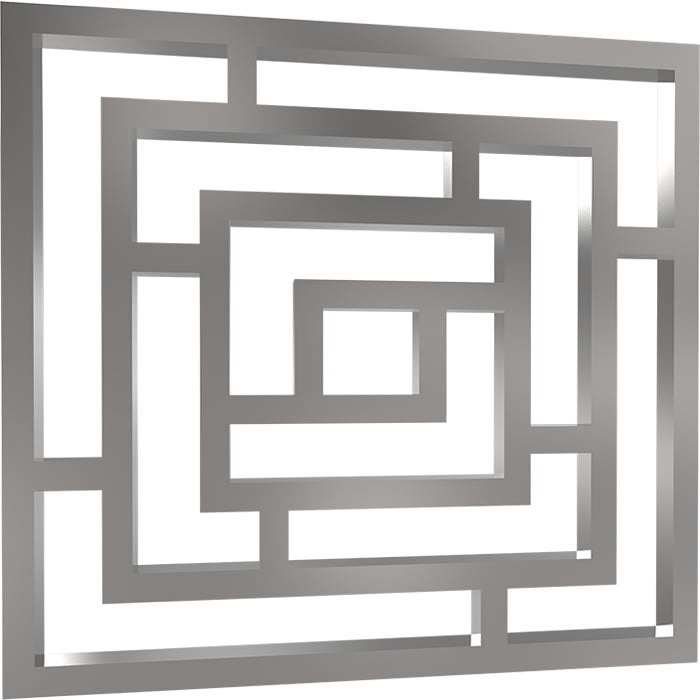 Radox Maze 690mm stainless steel square heated towel rail with modern geometric design