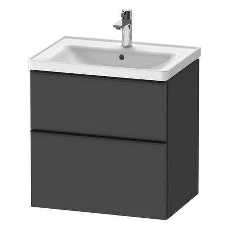 Duravit D-Neo 1 Drawer Wall Mounted Vanity Unit Only 634mm Wide - Matt Graphite - DE43540BD490000